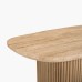 IFIPF-1003 Oval Coffee Table with Travertine Marble, Fluted Base