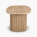IFIPF-1003 Oval Coffee Table with Travertine Marble, Fluted Base