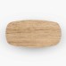 IFIPF-1003 Oval Coffee Table with Travertine Marble, Fluted Base