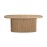 IFIPF-1001 Oval Coffee Table with Travertine Marble, Fluted Base