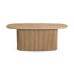 IFIPF-1001 Oval Coffee Table with Travertine Marble, Fluted Base