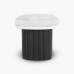IFIPF-1002 Oval Coffee Table with White Marble, Fluted Base
