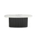 IFIPF-1002 Oval Coffee Table with White Marble, Fluted Base