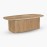 IFIPF-1003 Oval Coffee Table with Travertine Marble, Fluted Base