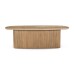 IFIPF-1003 Oval Coffee Table with Travertine Marble, Fluted Base