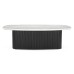IFIPF-1004 Oval Coffee Table with Travertine Marble, Fluted Base