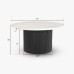 IFIPF-1006 Round Coffee Table with White Marble, Fluted Base