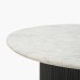 IFIPF-1008 Round Coffee Table with White Marble, Fluted Base