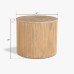 IFIPF-1009 Round End Table with Travertine Marble, Fluted Base