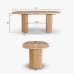 IFIPF-1011 Dining Table with Travertine Marble, Fluted Base