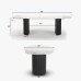 IFIPF-1014 Dining Table with White Marble. Fluted Base