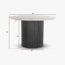 IFIPF-1016 Round Dining Table with White Marble, Fluted Base