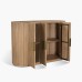IFIPF-1019 Buffet with Travertine Marble, Fluted Base