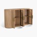 IFIPF-1021 Buffet with Travertine Marble, Fluted Base