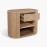 IFIPF-1023 1 Drawer Nightstand with Travertine Marble, Fluted Base