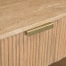 IFIPF-1023 1 Drawer Nightstand with Travertine Marble, Fluted Base