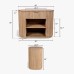 IFIPF-1023 1 Drawer Nightstand with Travertine Marble, Fluted Base