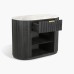 IFIPF-1024 1 Drawer Nightstand with White Marble, Fluted Base