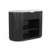 IFIPF-1024 1 Drawer Nightstand with White Marble, Fluted Base