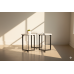 RK-36318B Hex End Table (set of 3) - Black Finish / White Marble