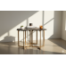 RK-36318G Hex End Table (set of 3) - Gold Finish / Black Marble