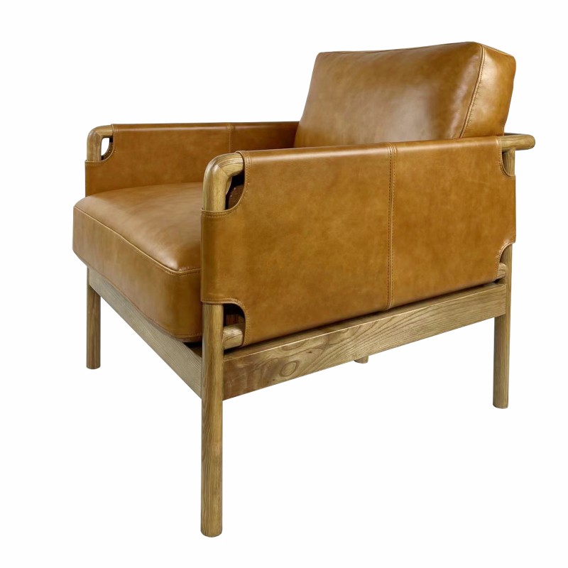 Moore Club Chair in 80109 Top Grain Leather
