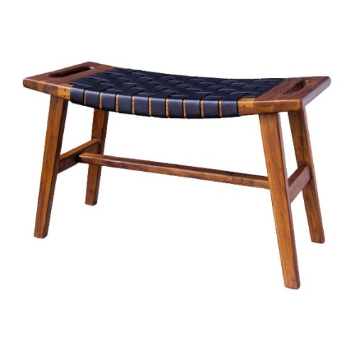 PS 493 Boston Bench in Black Leather